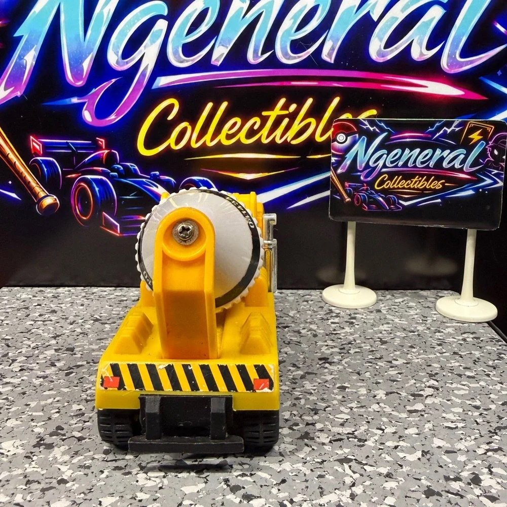 Vintage 1999 Road Champs Fast Lane Yellow Cement Mixer Construction Truck Toy